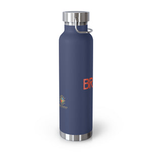 Orange "BRAVE" Vacuum Insulated Bottle, 22oz