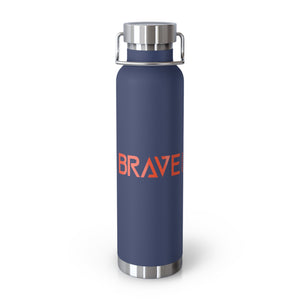 Orange "BRAVE" Vacuum Insulated Bottle, 22oz