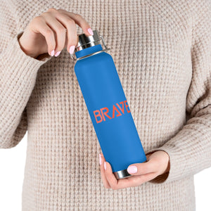 Orange "BRAVE" Vacuum Insulated Bottle, 22oz