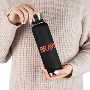 Orange "BRAVE" Vacuum Insulated Bottle, 22oz